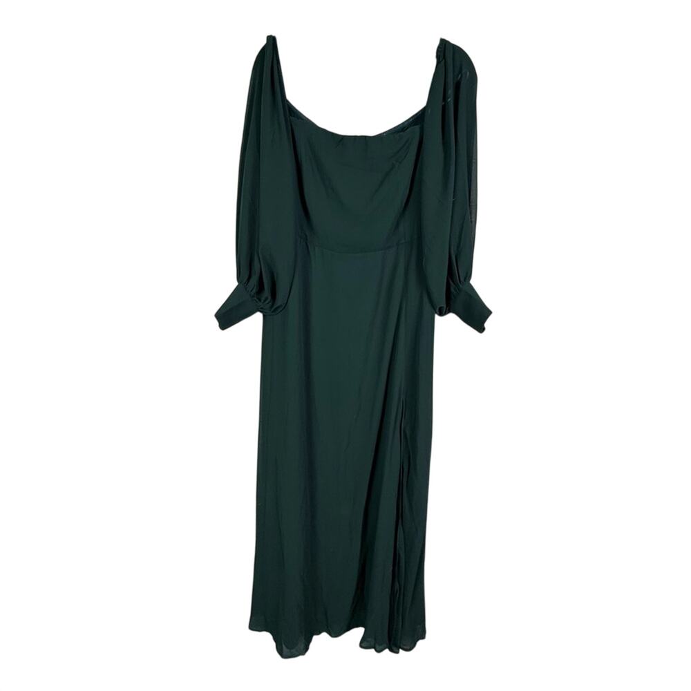Lulus Feel the Romance Emerald Green Off-the-Shoulder Maxi Dress Size XL - Picture 4 of 8
